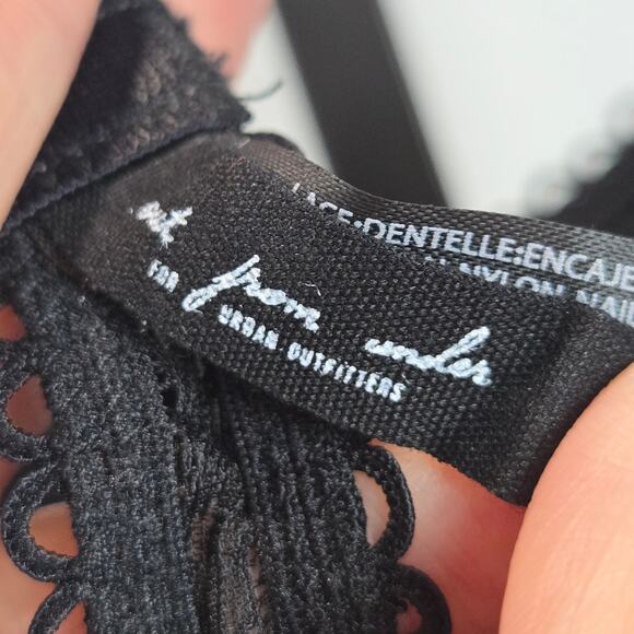 Out From Under Lace Bodysuit Black Medium Whimsygoth Festival Grunge Floral - Picture 4 of 6